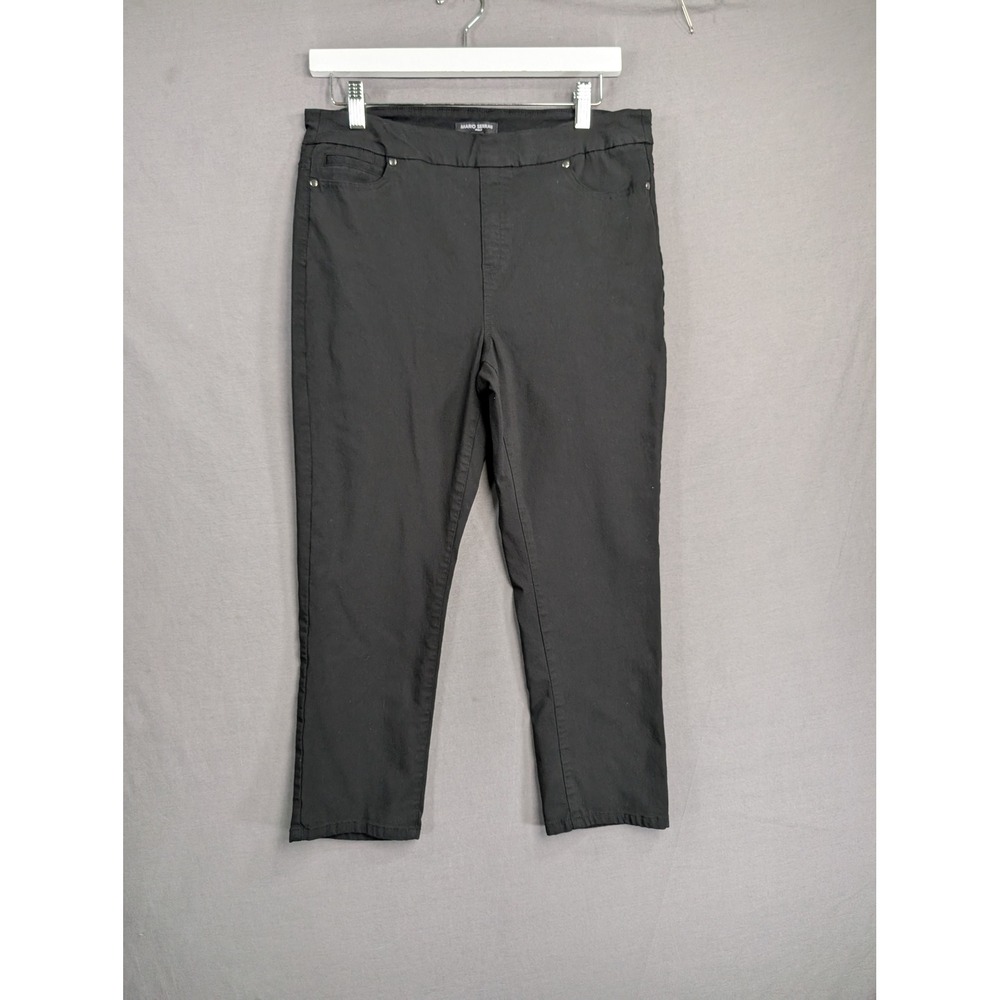 Mario Serrani Italy Womens Black Pull On Stretch Cropped Pants L/G 1588694
